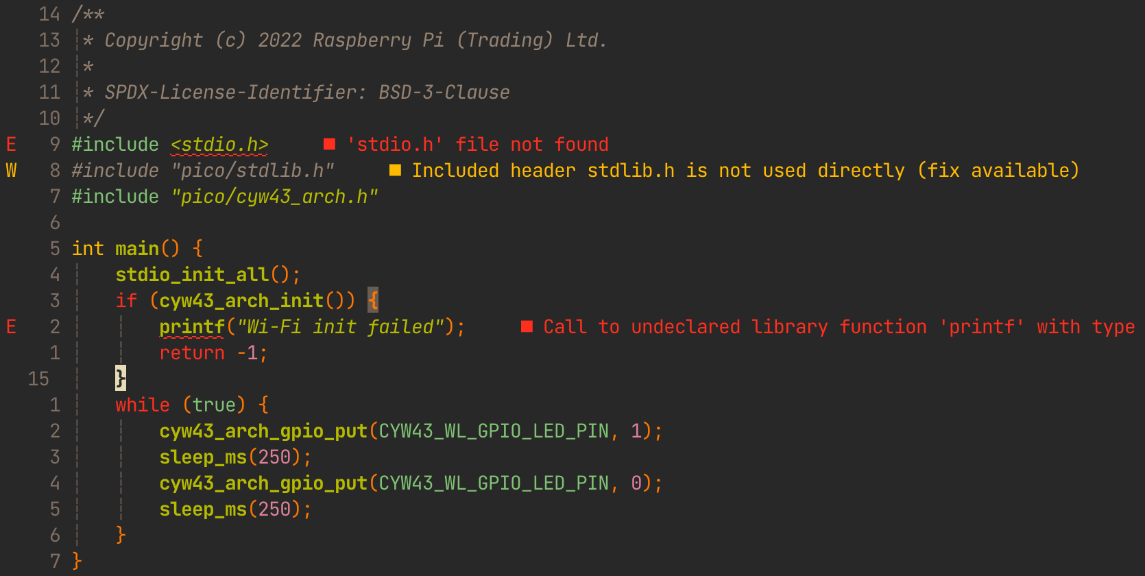 Clangd not recognizing stdio header